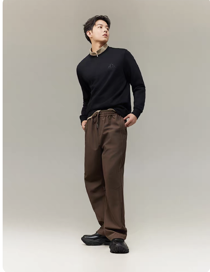 【重工刺绣钉珠】卡宾轻奢圆领卫衣男装2025秋季新款重磅纯棉上衣