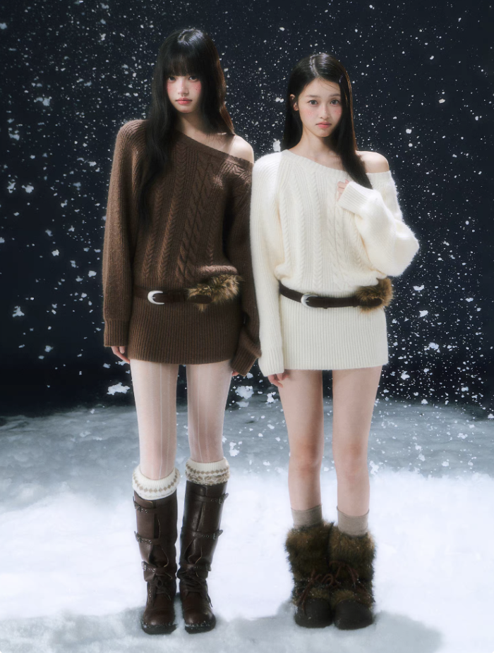 针织连衣裙女2025新款修身毛衣裙巨好看的针织裙秋冬