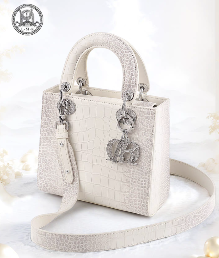 法国L MK真皮戴妃包包女款轻奢小众高级感通勤手提包